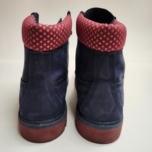 Timberland Villa X Old Glory Navy Blue Boot Red Collar and White Stars Men's 12 - Picture 5 of 8